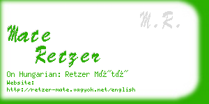 mate retzer business card